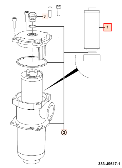 Фильтр гидромолота дренажный JCB 334/P3400, 334-P3400, 334P3400