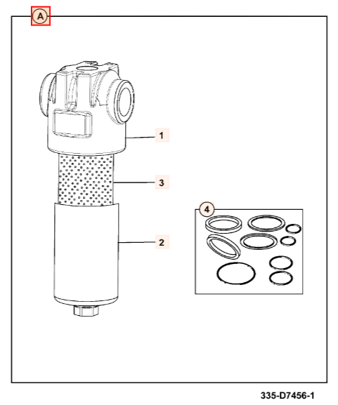 Фильтр гидравлический JCB 335/D7456, 335/D8924, 335-D7456, 335-D8924, 335D7456, 335D8924