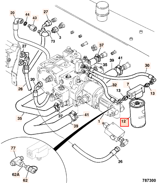 Фильтр топливный JCB 32/925983, 32-925983, 32925983