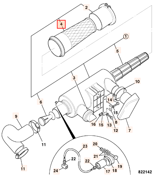 Фильтр воздушный наружный JCB 32/925894, P604457, P611858, 32-925894, 32925894
