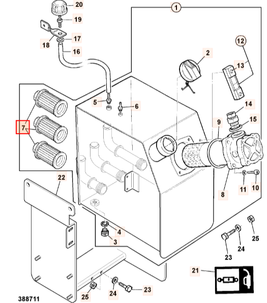 Фильтр сетчатый гидробака JCB 32/912500, 4015/13057, 32-912500, 4015-13057, 32912500, 401513057