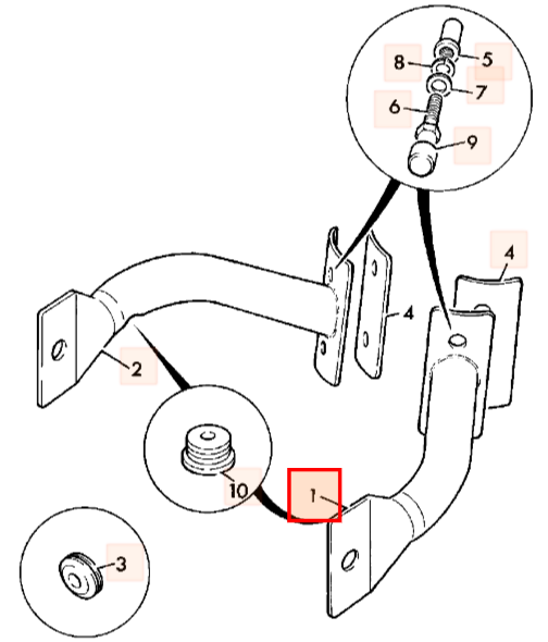 Кронштейн крепления фары JCB 123/06659, 123-06659, 12306659