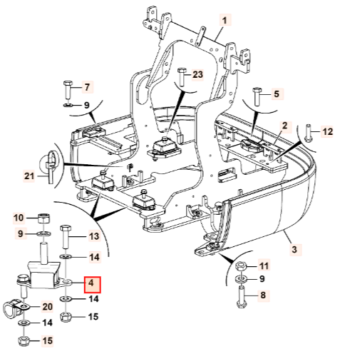 Подушка двигателя JCB 332/W1627, 232/39909, 331/65680, 332-W1627, 232-39909, 331/65680, 332W1627, 23239909, 33165680 