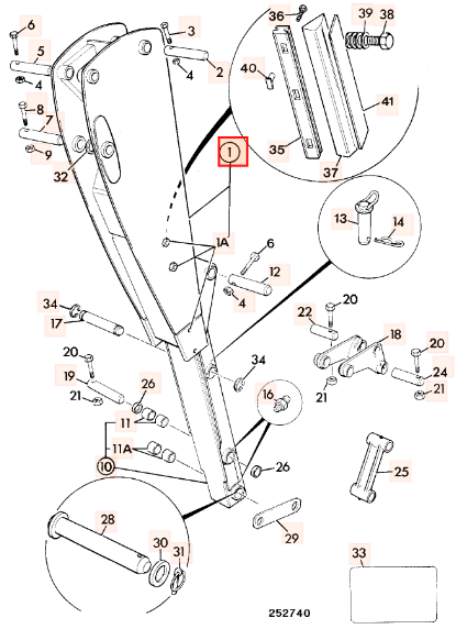 Стрела задняя к телескопу JCB 3CX, 4CX 331/19806, 331/19807, 125/76400, 335/07836, 331-19806, 331-19807, 125-76400, 335-07836