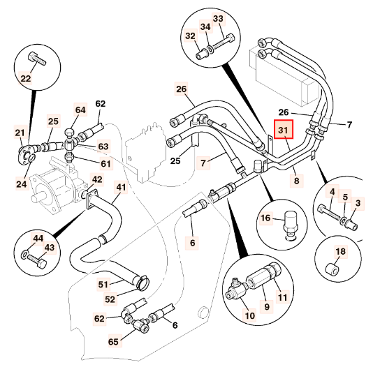 Металлическая труба гидромасла JCB 332/C8805, 335/04510, 332-C8805, 335-04510, 332C8805, 33504510