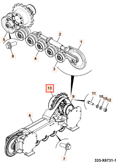 Звездочка ведущая гусеницы JCB 332/P5846, 332-P5846, 332P5846