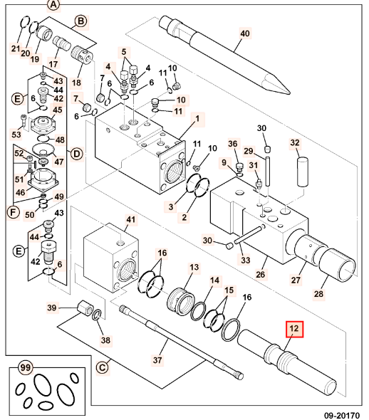 Боек гидромолота HM380 JCB 332/A2433, 400/L8085, 332-A2433, 400-L8085, 332A2433, 400L8085
