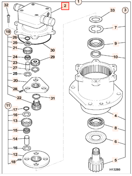 Гидромотор JCB 20/912301, 20-912301, 20912301