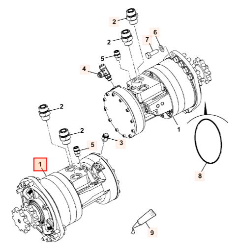 Гидравлический мотор хода JCB 332/P3374, 332-P3374, 332P3374