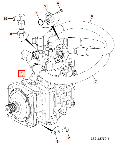 Насос гидравлической системы JCB 332/J8787, 332-J8787, 332J8787