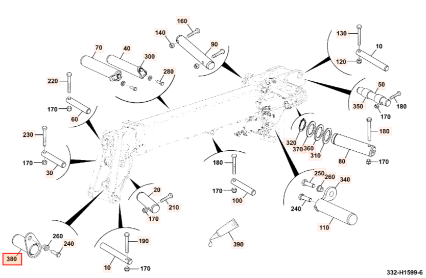 Палец стрелы JCB 333/F8092, 333-F8092, 333F8092