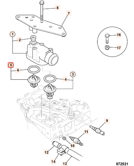 Термостат JCB 02/802211, 8973007902, 8973007873, 02-802211, 02802211