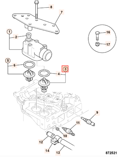 Термостат JCB 02/802212, 8973007872, LP8973007903, 02-802212, 02802212