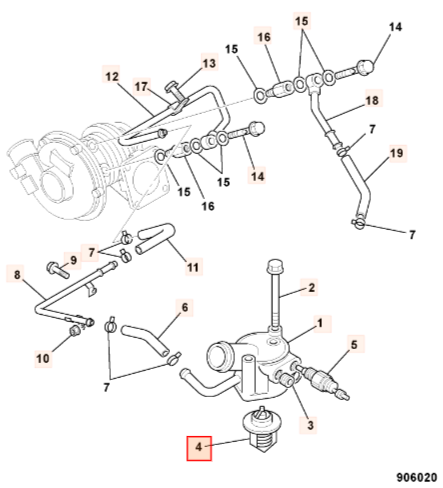 Термостат JCB 02/802531, 8980170272, 8980170271, 02-802531, 02802531