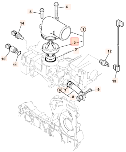 Термостат с трубкой JCB 02/202475, 02-202475, 02202475