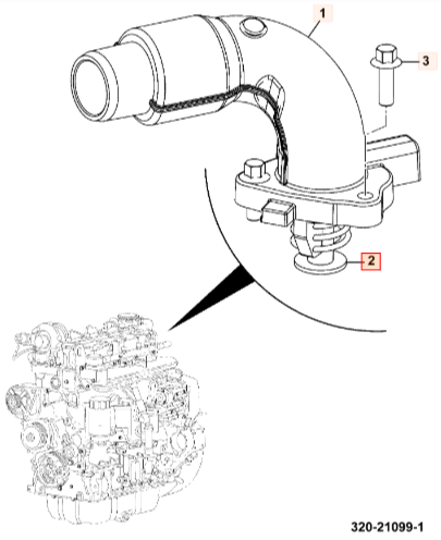 Термостат JCB 320/04907, 320-04907, 32004907