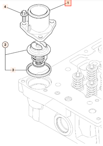 Корпус термостата JCB 320/04540, 320/04890, LP04890, 320-04540, 320-04890, 32004540, 32004890