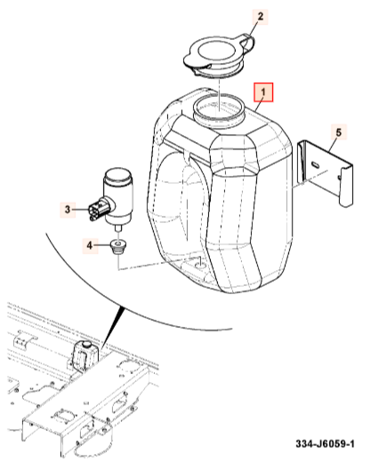 Бачок омывателя JCB 334/J6060, 334-J6060, 334J6060