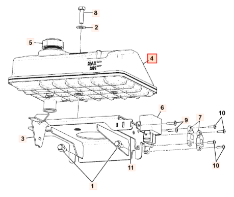 Расширительный бачок JCB 332/E9125, 332-E9125, 332E9125