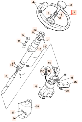 Руль в сборе JCB 125/35000, 125-35000, 12535000