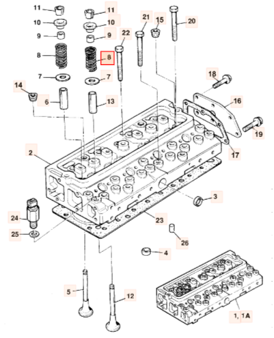 Пружина клапана двигателя AB JCB 02/101968, 02-101968, 02101968