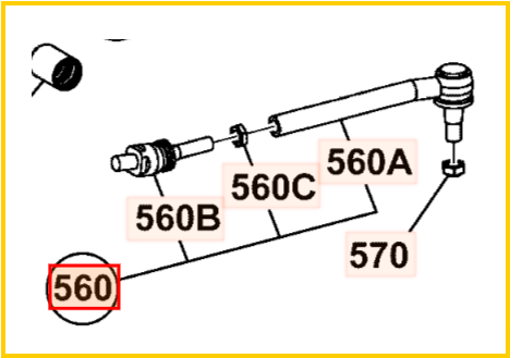 Рулевая тяга в сборе JCB 334/L6140