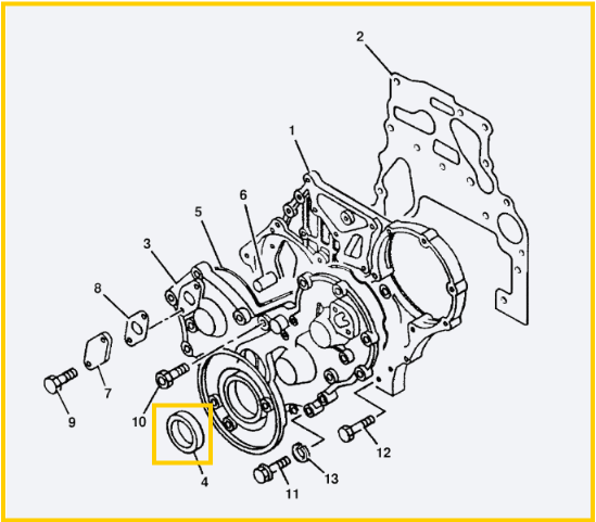 Сальник коленвала передний JCB 02/800251