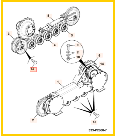 Болт JCB 332/X1348