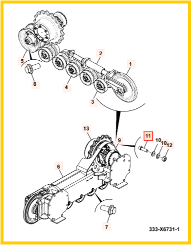 Болт JCB 332/X1344