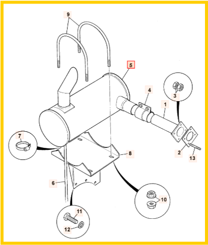 Глушитель JCB JRH0037