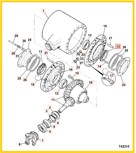 Гайка дифференциала JCB 450/10403