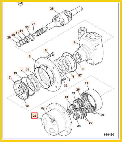 Крышка бортового редуктора JCB 458/M4412