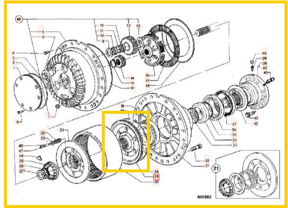 Шестерня бортового редуктора JCB 10/908877