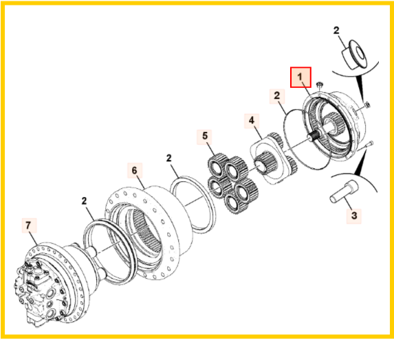 Крышка бортового редуктора JCB 334/D1837