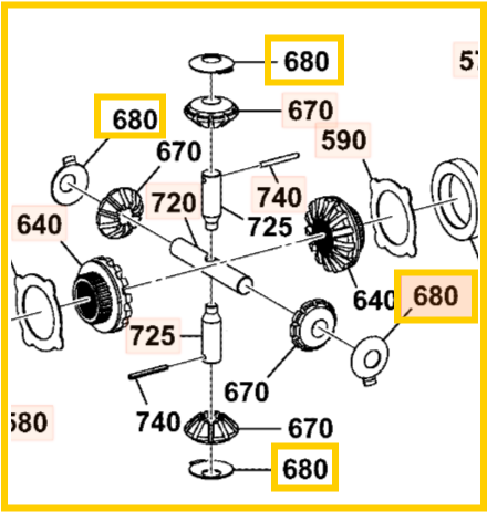 Шайба упорная дифференциала JCB 334/L6112