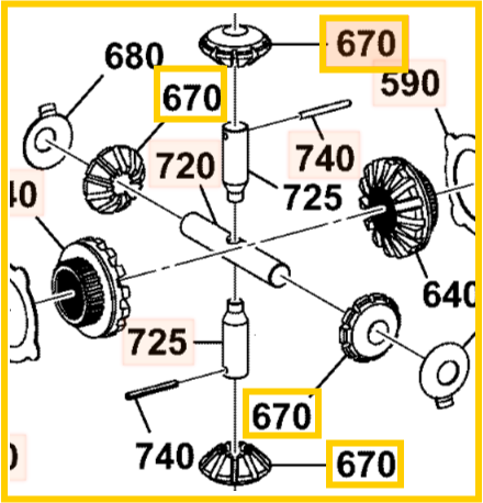 Шестерня дифференциала JCB 334/L6111