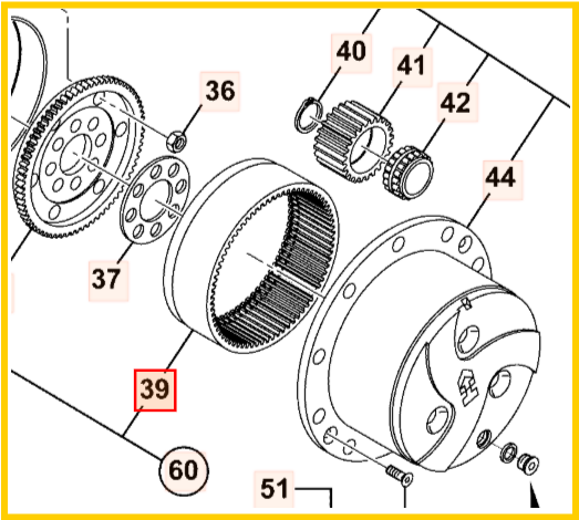 Шестерня редуктора JCB 333/D1584