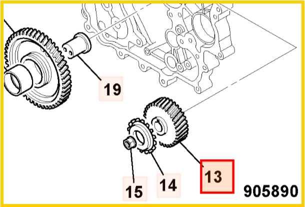 Шестерня двигателя JCB 02/802454