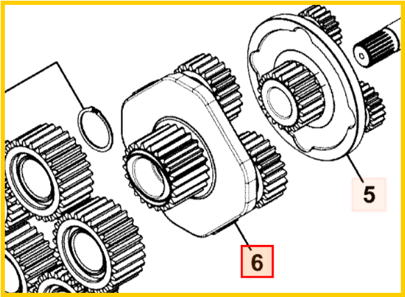 Шестерня планетарная вторая JCB 336/C7720