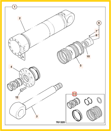 Комплект уплотнений JCB 998/10375