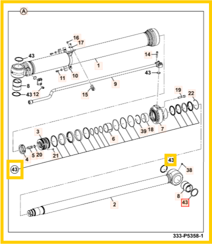 Комплект уплотнений JCB 550/42243