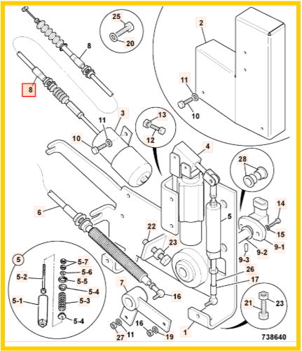 Трос остановки двигателя JCB 910/60201