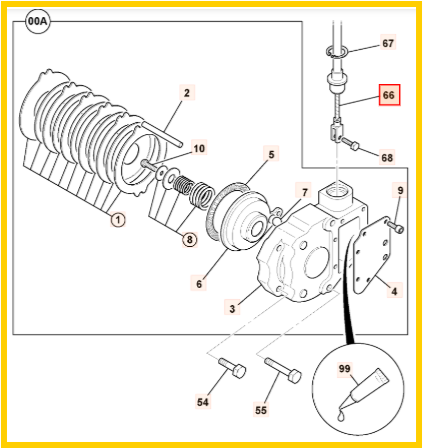 Трос ручника JCB 910/60254