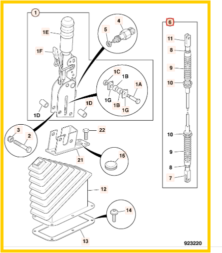 Трос ручника JCB 332/R8972