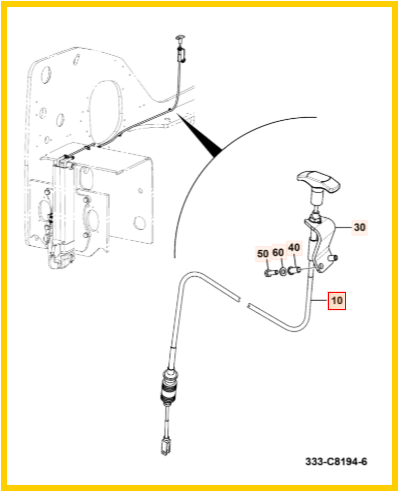 Трос ручника JCB 332/H6209