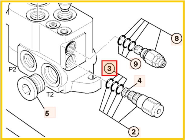 Комплект уплотнений клапана JCB ​25/221894