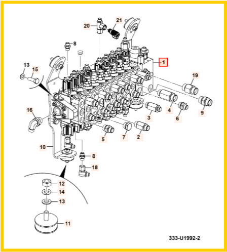 Гидравлический распределитель JCB 332/E7333