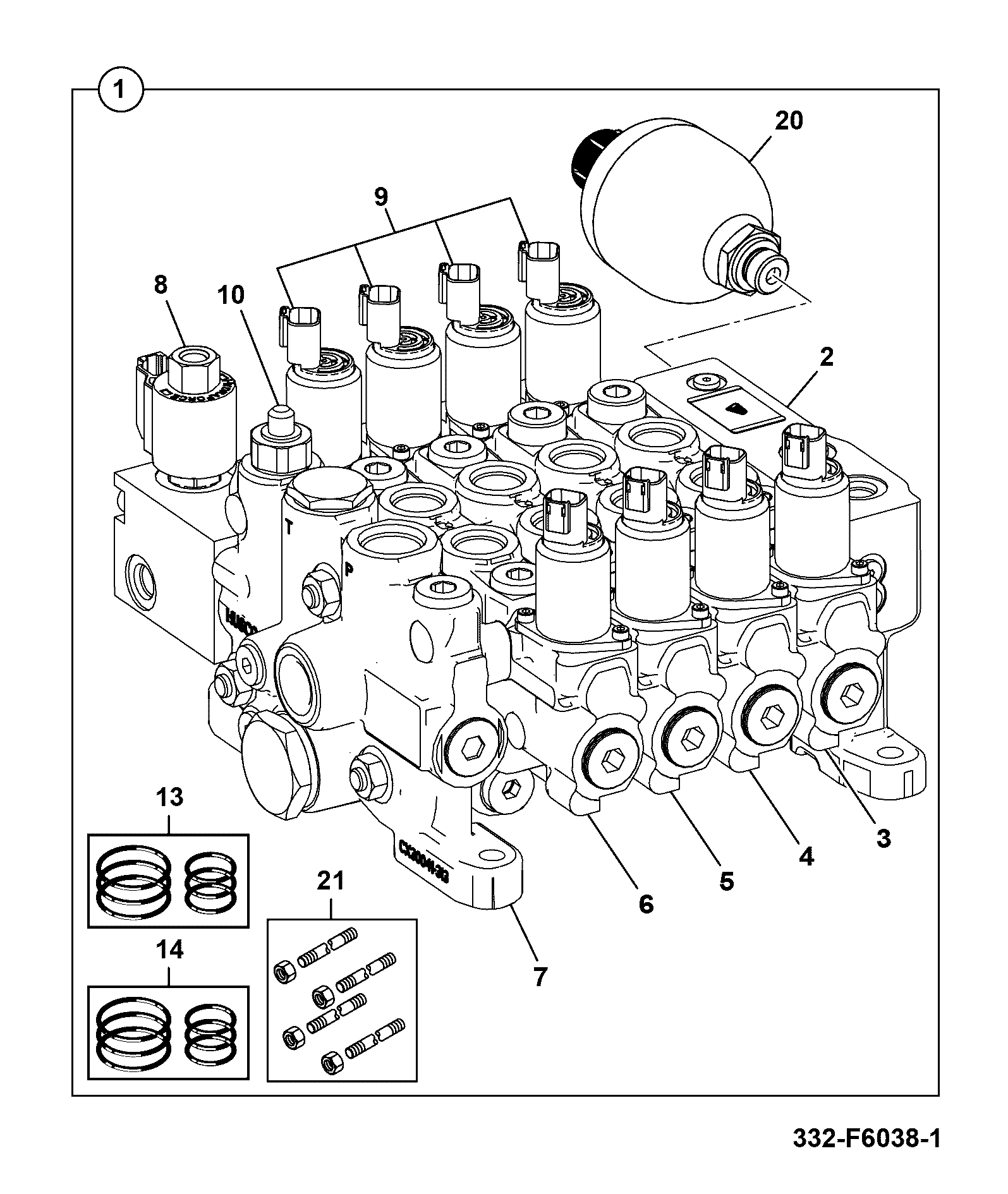Блок соленоидов JCB 332/F6038
