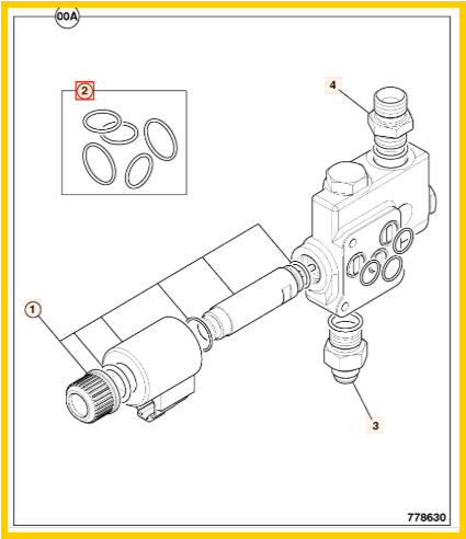 Ремкомплект клапана JCB 25/222740